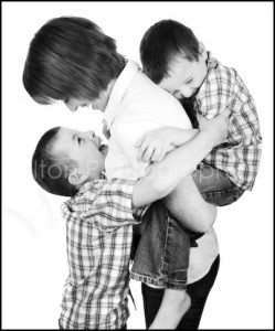 Mother and Two Sons embracing - Family Portrait Photographer