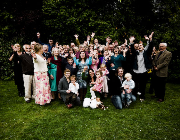 Family group posing for event photographer from Burnham, Slough