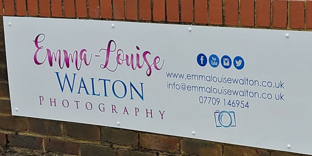 Emma-Louise Walton Photography Studio in Burnham wall sign with contact details
